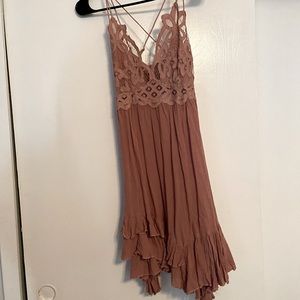 Free people mauve-pink mini dress